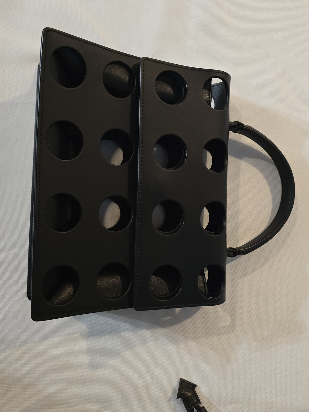 Off-White Black Cutout Tote with Drawstring Pouch
